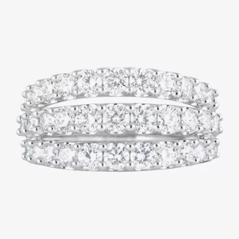 (F, Si2) Womens 2 CT. T.W. Lab Grown White Diamond Sterling Silver Band