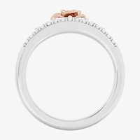 Enchanted Disney Fine Jewelry (I,I2), Belle Womens 1/3 CT. T.W. Lab Grown White Diamond 14K Gold Over Silver Sterling Crown Beauty and the Beast Princess Cocktail Ring
