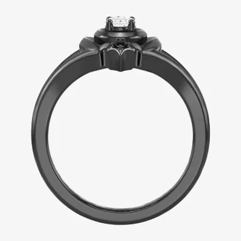 Enchanted Disney Fine Jewelry (F,Si1), Maleficent Womens 1/4 CT. T.W. Lab Grown White Diamond Sterling Silver Cocktail Ring