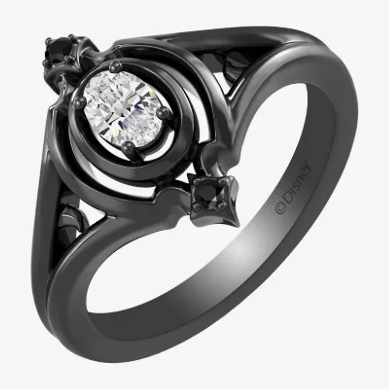 Enchanted Disney Fine Jewelry (F,Si1), Maleficent Womens 1/4 CT. T.W. Lab Grown White Diamond Sterling Silver Cocktail Ring