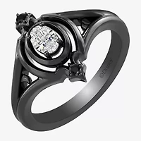 Enchanted Disney Fine Jewelry (F,Si1), Maleficent Womens 1/4 CT. T.W. Lab Grown White Diamond Sterling Silver Cocktail Ring
