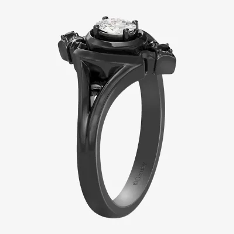 Enchanted Disney Fine Jewelry (F,Si1), Maleficent Womens 1/4 CT. T.W. Lab Grown White Diamond Sterling Silver Cocktail Ring