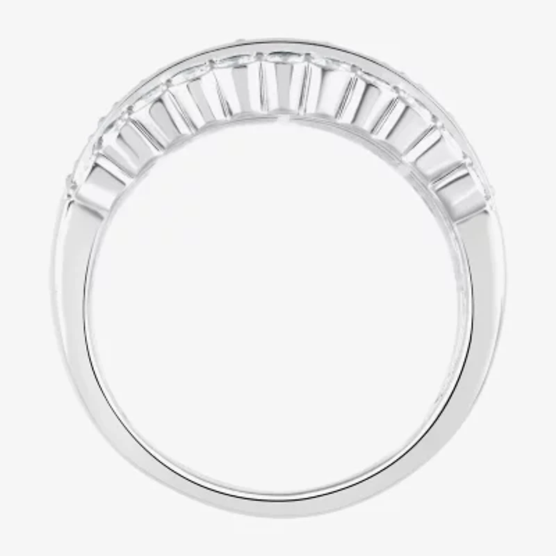 (F/Si2) Womens 3 CT. T.W. Lab Grown White Diamond Sterling Silver Cocktail Ring