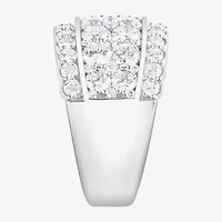 (F/Si2) Womens 3 CT. T.W. Lab Grown White Diamond Sterling Silver Cocktail Ring