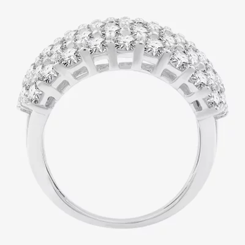 (G, Si1-Si2) Womens 4 CT. T.W. Lab Grown White Diamond Sterling Silver Band