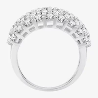 (G, Si1-Si2) Womens 4 CT. T.W. Lab Grown White Diamond Sterling Silver Band