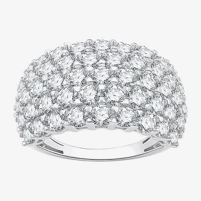 (G, Si1-Si2) Womens 4 CT. T.W. Lab Grown White Diamond Sterling Silver Band