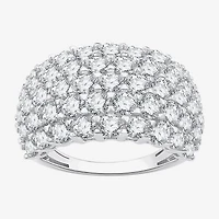 (G, Si1-Si2) Womens 4 CT. T.W. Lab Grown White Diamond Sterling Silver Band