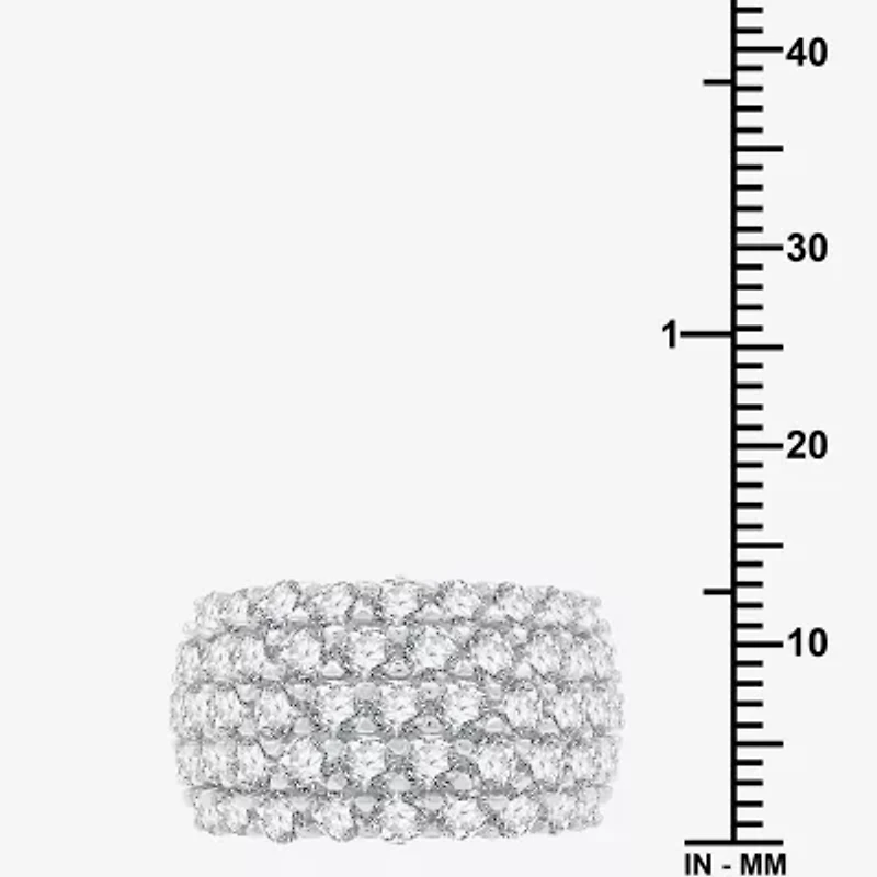 (G, Si1-Si2) Womens 4 CT. T.W. Lab Grown White Diamond Sterling Silver Band
