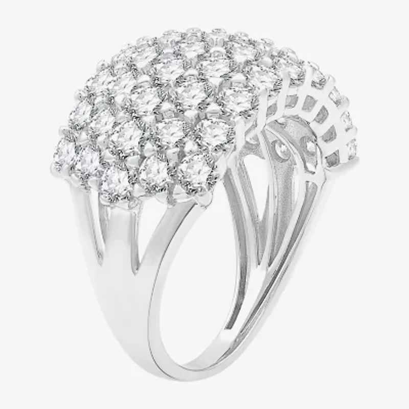 (G, Si1-Si2) Womens 4 CT. T.W. Lab Grown White Diamond Sterling Silver Band