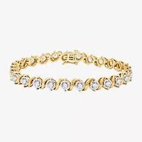 (G, Si1-Si2) Womens 5 CT. T.W. Lab Grown White Diamond 14K Gold Over Silver 7.5 Inch Tennis Bracelet