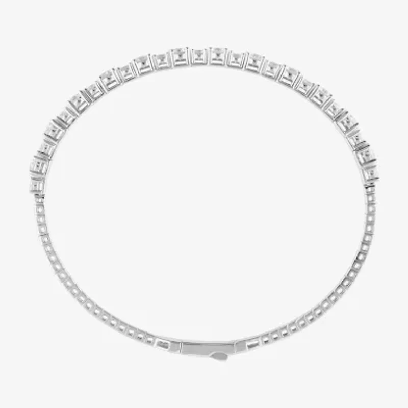 (F, Si2) Womens 3 CT. T.W. Lab Grown White Diamond Sterling Silver Bangle Bracelet