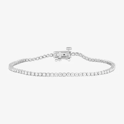 (Si2, F) Womens 2 CT. T.W. Lab Grown White Diamond Sterling Silver 7 Inch Tennis Bracelet