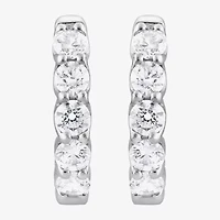 (Si2/F) Womens 2 CT. T.W. Lab Grown White Diamond Sterling Silver 17.6mm Hoop Earrings