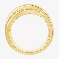 (F, Si2) Womens 1 CT. T.W. Lab Grown White Diamond 14K Gold Over Silver Crossover Cocktail Ring