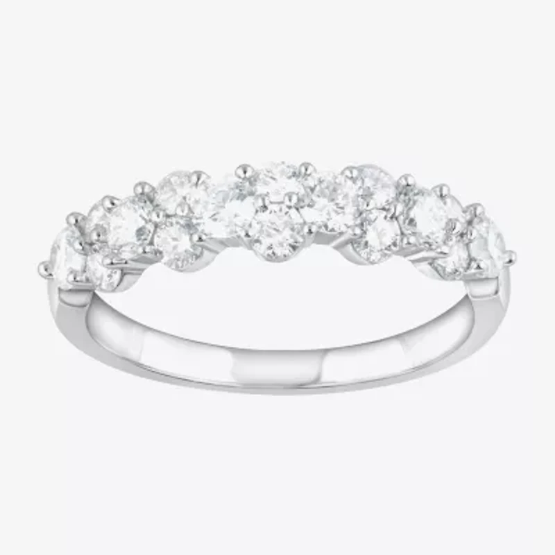 (F, Si2) Womens 1 CT. T.W. Lab Grown White Diamond Sterling Silver Cocktail Ring