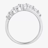 (F, Si2) Womens 1 CT. T.W. Lab Grown White Diamond Sterling Silver Crossover Cocktail Ring
