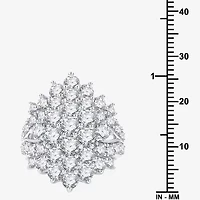 (G, Si1-Si2) Womens 5 CT. T.W. Lab Grown White Diamond Sterling Silver Cluster Cocktail Ring