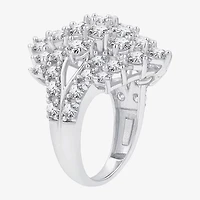 (G, Si1-Si2) Womens 5 CT. T.W. Lab Grown White Diamond Sterling Silver Cluster Cocktail Ring
