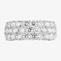 (F/Vs2) Womens 2 CT. T.W. Lab Grown White Diamond Sterling Silver Cocktail Ring