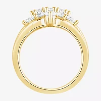 Diamond Blossom (F, Si2) Womens 3 CT. T.W. Lab Grown White 14K Gold Over Silver Cluster Cocktail Ring