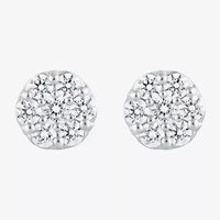 Diamond Blossom (F, Si2) 1 CT. T.W. Lab Grown White Diamond Sterling Silver 8mm Round Stud Earrings