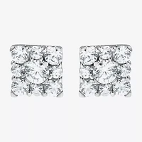 Diamond Blossom (F, Si2) 1 CT. T.W. Lab Grown White Diamond Sterling Silver 7mm Stud Earrings