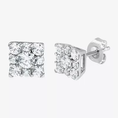(F, Si2) 1 CT. T.W. Lab Grown White Diamond Sterling Silver 7mm Stud Earrings