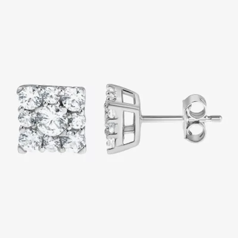 Diamond Blossom (F, Si2) 1 CT. T.W. Lab Grown White Diamond Sterling Silver 7mm Stud Earrings