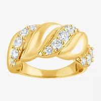 (F, Si2) Womens 1 CT. T.W. Lab Grown White Diamond 14K Gold Over Silver Cocktail Ring
