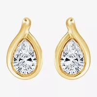 (G, Si1-Si2) 2 CT. T.W. Lab Grown White Diamond 14K Gold Over Silver 14.5mm Pear Stud Earrings