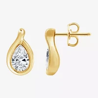(G, Si1-Si2) 2 CT. T.W. Lab Grown White Diamond 14K Gold Over Silver 14.5mm Pear Stud Earrings