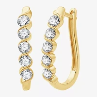 (G, Si1-Si2) Womens 1 1/2 CT. T.W. Lab Grown White Diamond 14K Gold Over Silver 24mm Hoop Earrings