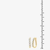 (G, Si1-Si2) Womens 1 1/2 CT. T.W. Lab Grown White Diamond 14K Gold Over Silver 24mm Hoop Earrings