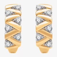 (G, Si1-Si2) Womens 1/2 CT. T.W. Lab Grown White Diamond 14K Gold Over Silver 17.6mm Circle Hoop Earrings