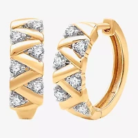 (G, Si1-Si2) Womens 1/2 CT. T.W. Lab Grown White Diamond 14K Gold Over Silver 17.6mm Circle Hoop Earrings