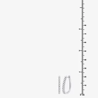 G/ Si1-Si2 Womens 1/2 CT. T.W. Lab Grown White Diamond Sterling Silver 21.6mm Round Hoop Earrings