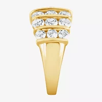 (F, Si2) Womens 3 3/8 Ct. T.W. Lab Grown White Diamond 14K Gold Over Silver Band
