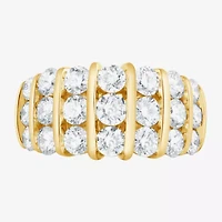 (F, Si2) Womens 3 3/8 Ct. T.W. Lab Grown White Diamond 14K Gold Over Silver Band