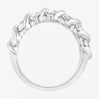 (F, Si2) Womens 3 1/10 Ct. T.W. Lab Grown White Diamond Sterling Silver Band