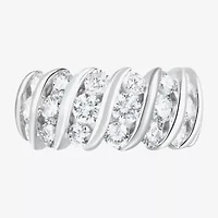 (F, Si2) Womens 3 1/10 Ct. T.W. Lab Grown White Diamond Sterling Silver Band