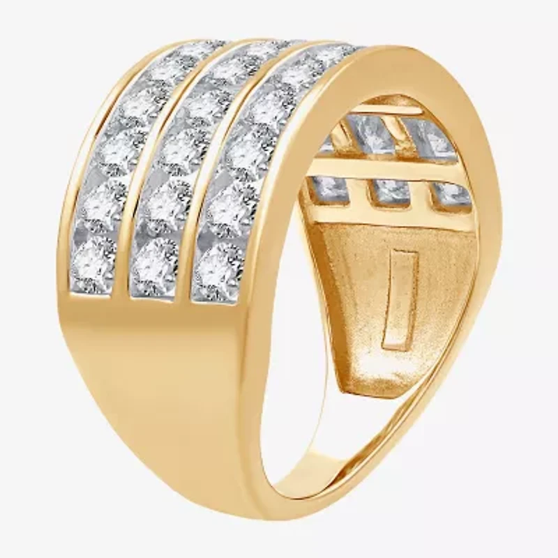 (G, Si1-Si2) Womens 2 CT. T.W. Lab Grown White Diamond 14K Gold Over Silver Band