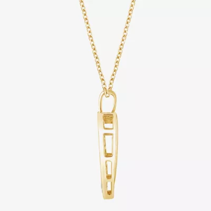(F, Vs2) Womens 1/2 CT. T.W. Lab Grown White Diamond 14K Gold Over Silver 18 Inch Pendant Necklace