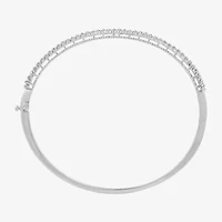 (G, Si1-Si2) Womens 1 CT. T.W. Lab Grown White Diamond Sterling Silver Round Bangle Bracelet