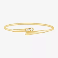 (F, Vs2) Womens 1/4 CT. T.W. Lab Grown White Diamond 14K Gold Over Silver Bangle Bracelet