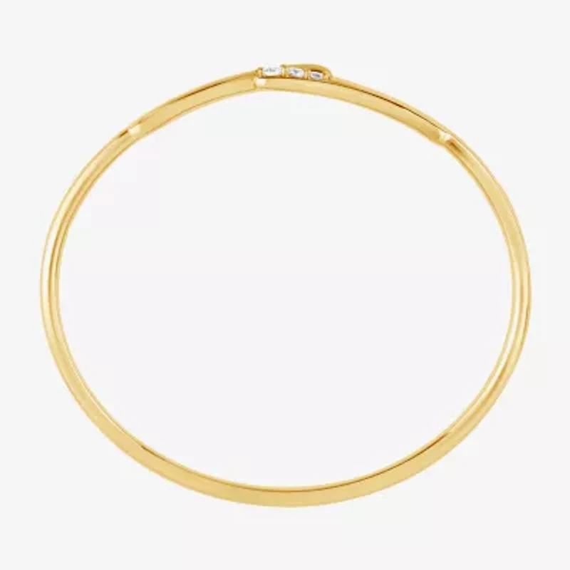 (F, Vs2) Womens 1/4 CT. T.W. Lab Grown White Diamond 14K Gold Over Silver Bangle Bracelet