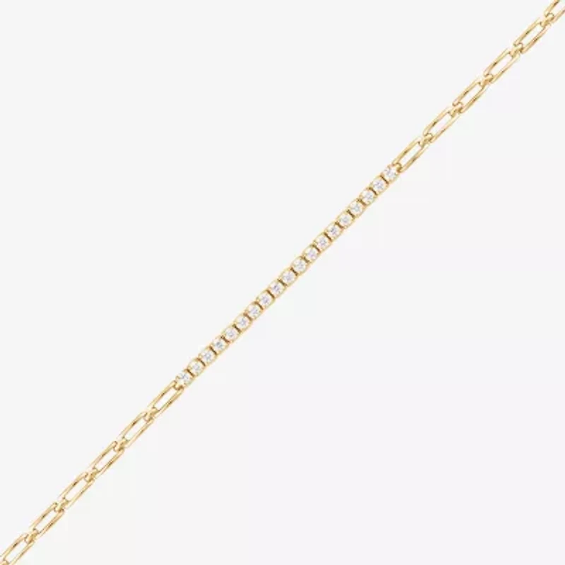 (F, Vs2) Womens 1/2 CT. T.W. Lab Grown White Diamond 14K Gold Over Silver 7 Inch Tennis Bracelet