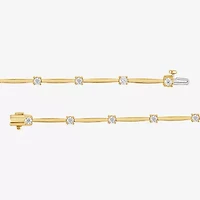 F/Vs2) Womens 14K Gold Over Silver Inch Solid Chain Bracelet