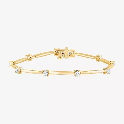 F/Vs2) Womens 14K Gold Over Silver Inch Solid Chain Bracelet