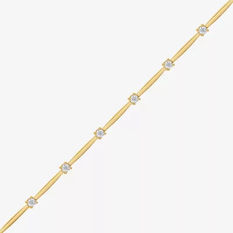 F/Vs2) Womens 14K Gold Over Silver Inch Solid Chain Bracelet